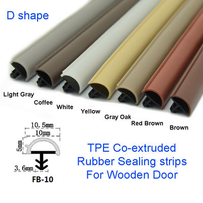 공동 압출 D 모양 고무 씰링 스트립 나무 도어 씰 스트립 Weatherstrip 화이트 색상