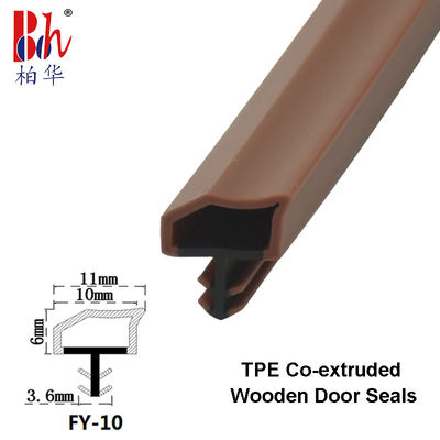 TPE 공-돌출 목재 도어 고무 밀봉 스트립 틈 마개 티크 재목 나무색